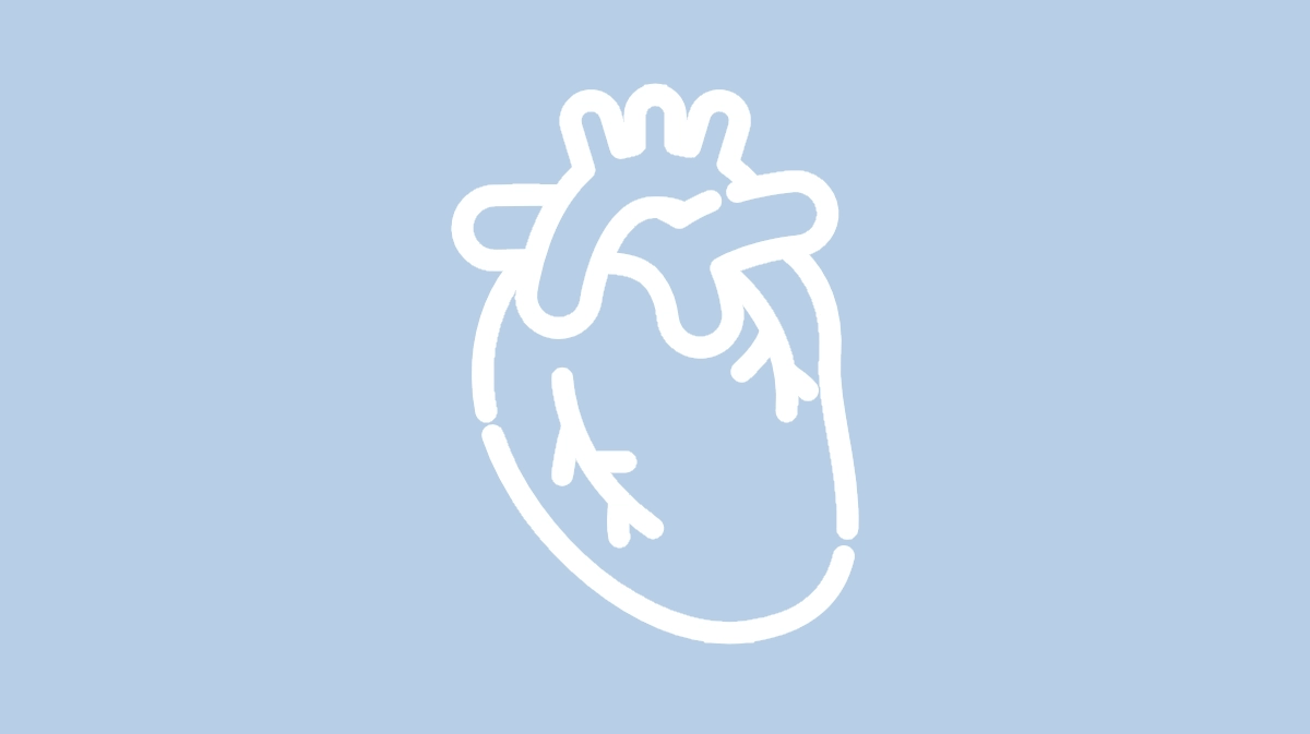 Ikona kardiologii - biały zarys serca na jasnoniebieskim tle.